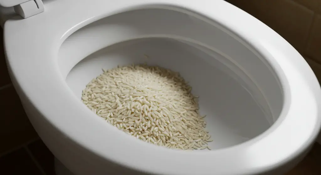 A handful of rice in the bathroom: what happens a few seconds later?