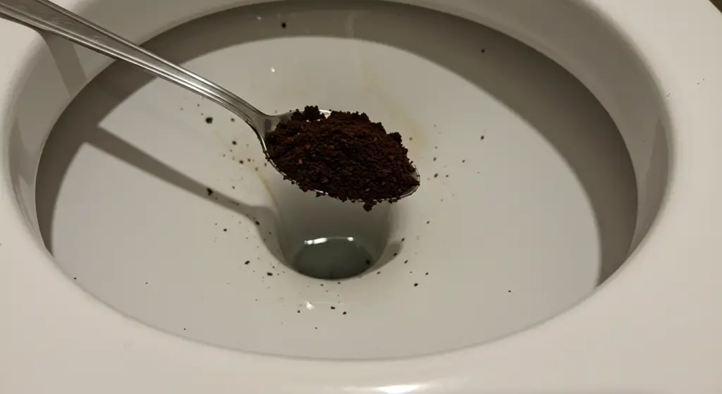 Coffee grounds in the toilet, immediate results if you try: what happens?