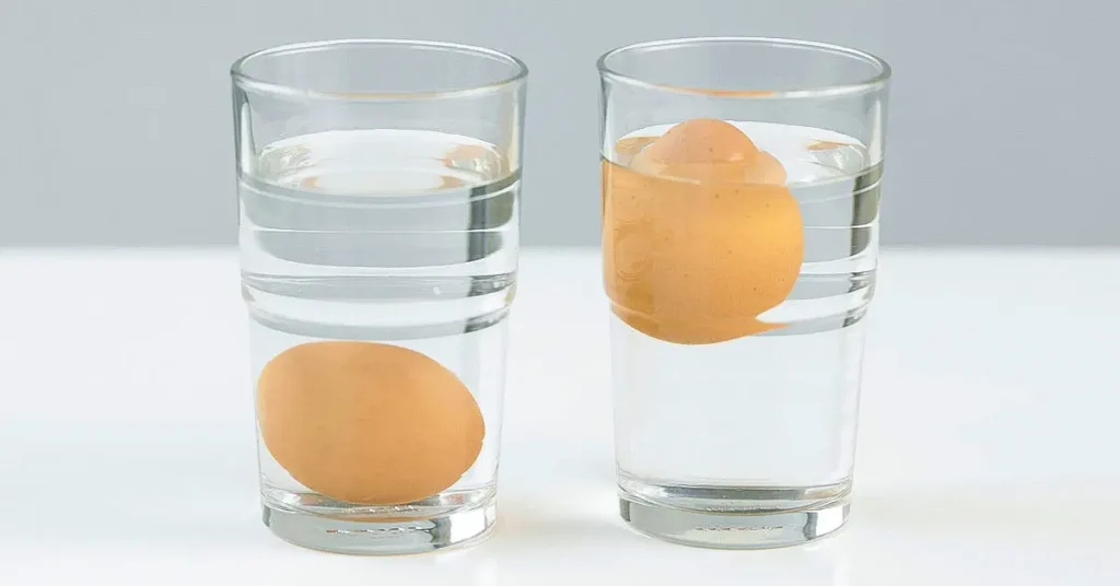 How do you know if eggs are still fresh using the glass method?