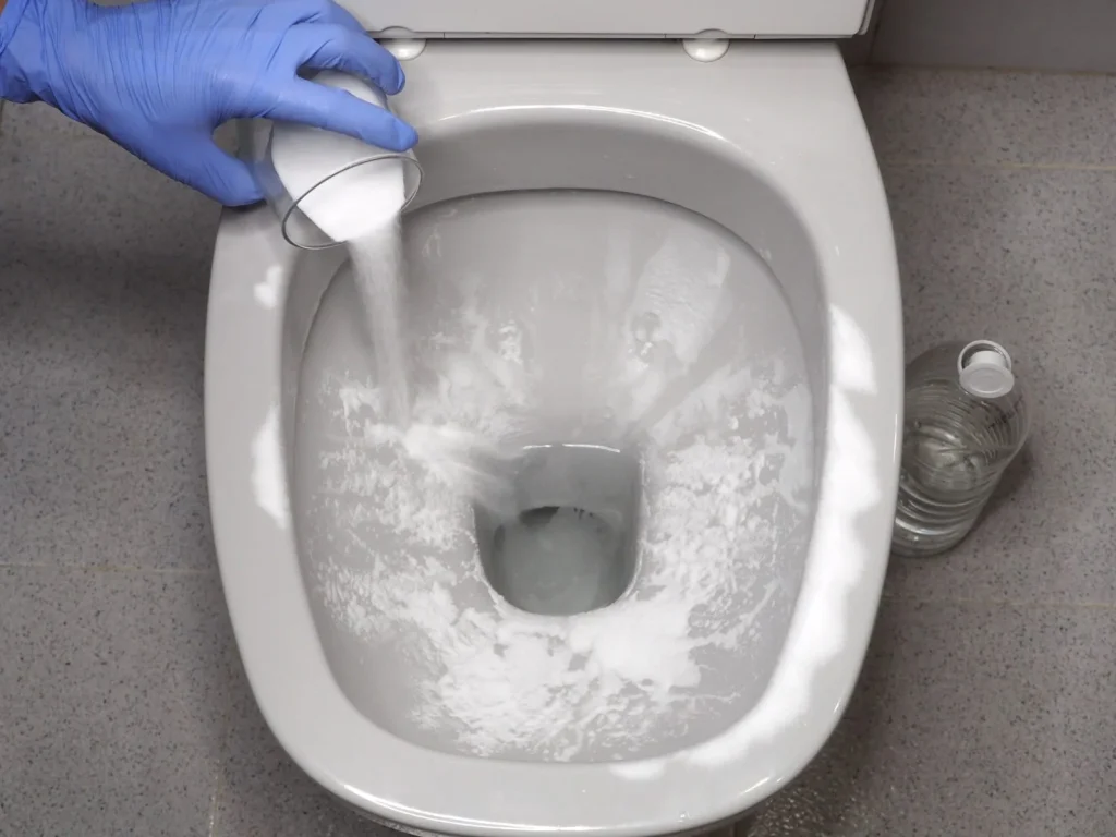 Limescale in the toilet:  The most powerful descaler is already at home and it’s natural!