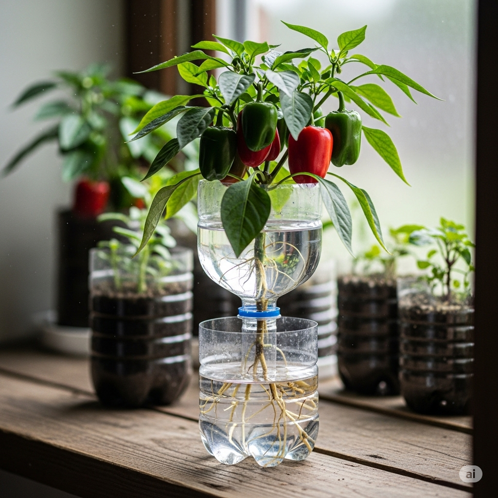Propagation Tricks for Peppers Using Clear Bottles