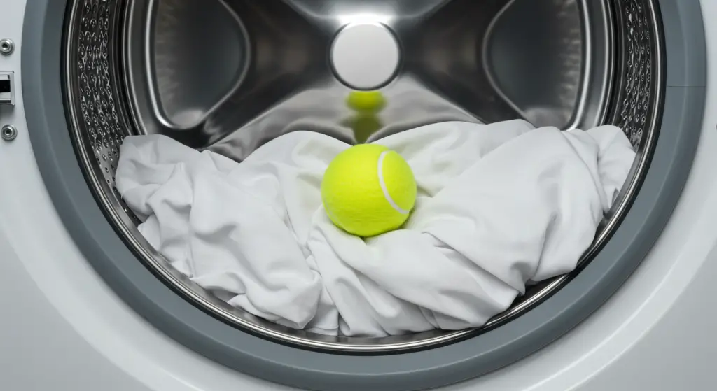 Put a tennis ball in the washing machine, what happens to the clothes is sensational