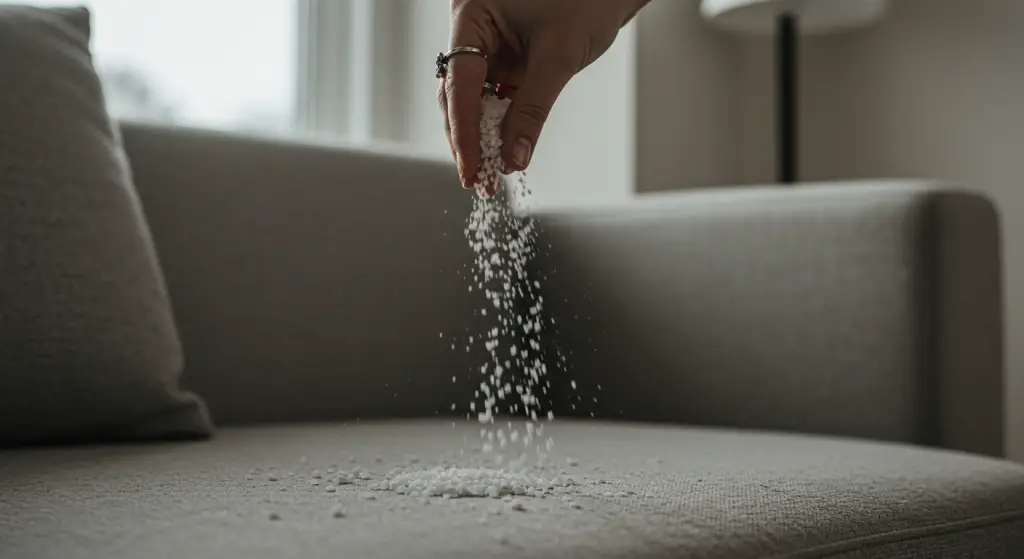 Sprinkle a handful of salt on the couch, what happens might surprise you.
