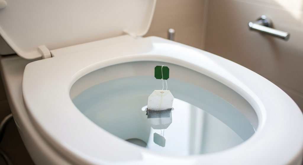 Tea bag in the toilet, why you should flush it down there before bed